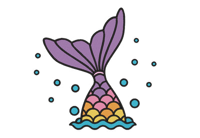 Mermaid Tail Embroidery Design, 5 sizes Embroidery/Applique DESIGNS Nino Nadaraia 