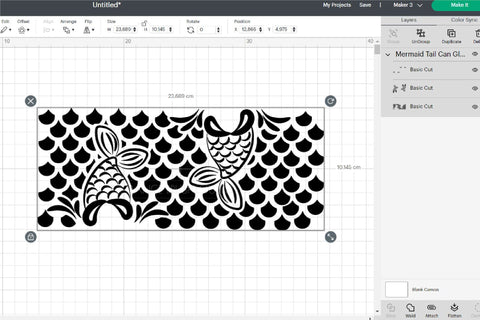 Mermaid Tail Libbey Can Glass Wrap Seamless Beer Can Glass SVG OrangeBrushStudio 