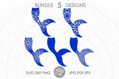 Mermaid tail mandala SVG, Mermaid tail SVG, mermaid clipart SVG Artisan Craft SVG 