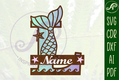 Mermaid tail monogram letter L SVG cut file SVG APInspireddesigns 