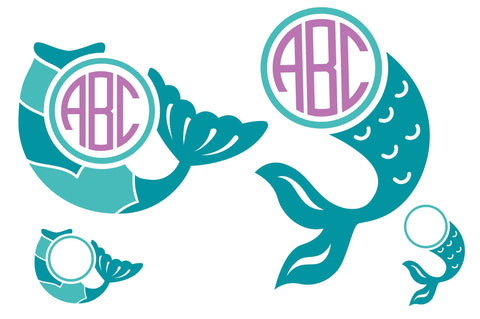Mermaid Tail Monogram SVG | Circle Letters | Mini bundle SVG CreativeStudioTM 