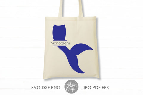 Mermaid tail monogram SVG SVG Artisan Craft SVG 