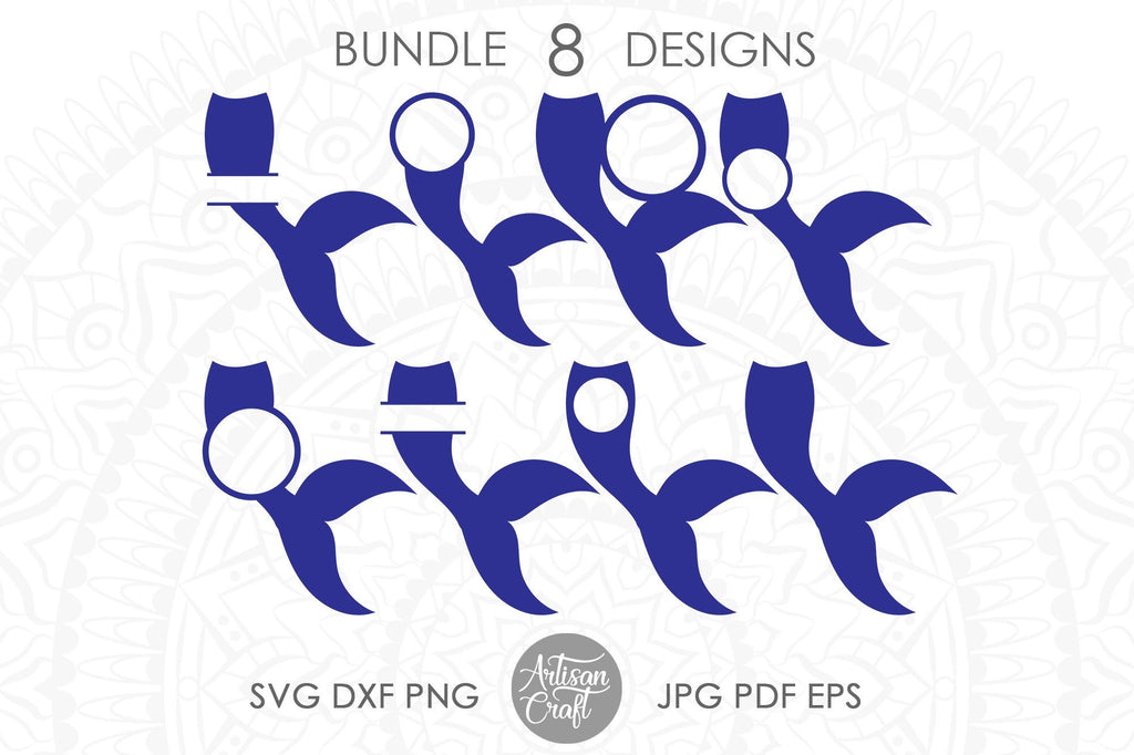 Mermaid tail monogram SVG | So Fontsy