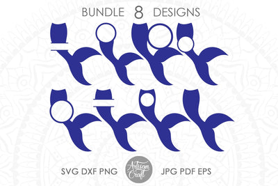 Mermaid tail monogram SVG SVG Artisan Craft SVG 