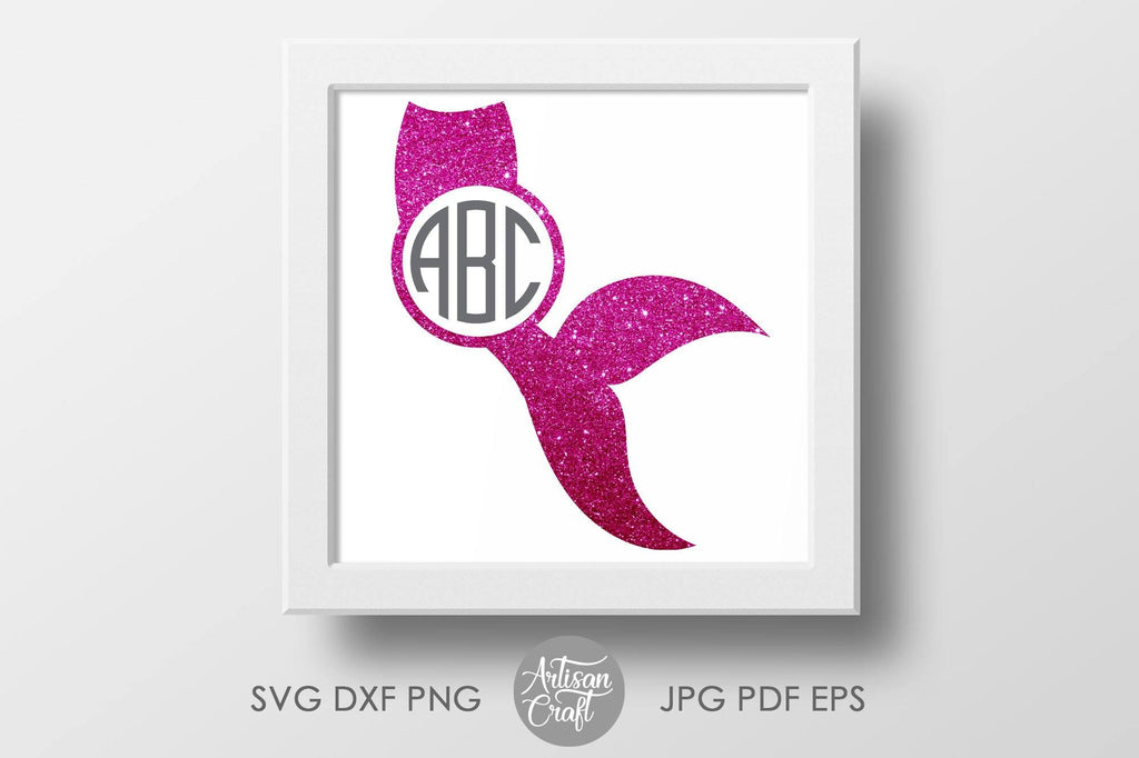 Mermaid tail monogram SVG | So Fontsy