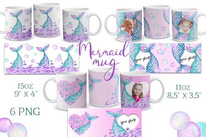 Mermaid tail Mug Sublimation | Mug with frame png SVG VilenaArt 