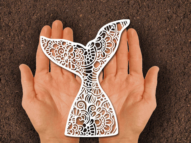 Mermaid Tail Paper cut SVG Johan Ru designs 