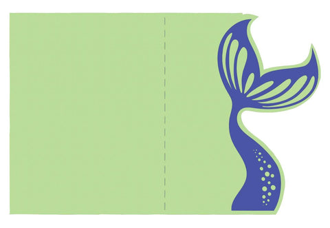 Mermaid Tail Scored A2 Greeting Card Mermaid Fin SVG 3D Paper Maple & Olive Designs 