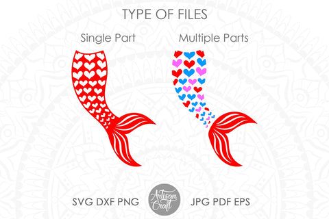 Mermaid tail SVG, mermaid heart SVG SVG Artisan Craft SVG 