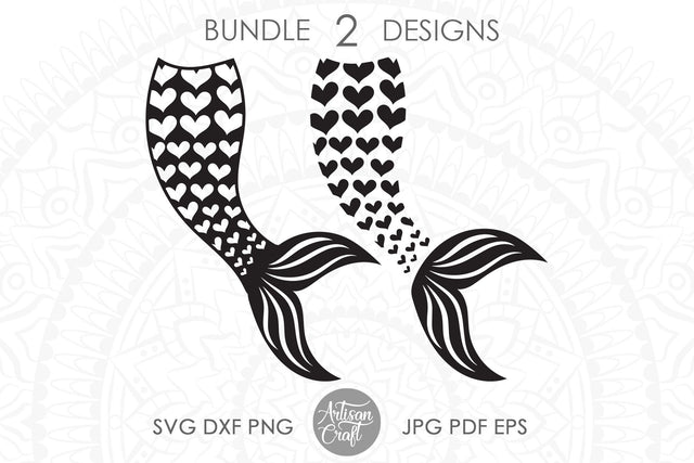 Mermaid tail SVG, mermaid heart SVG SVG Artisan Craft SVG 