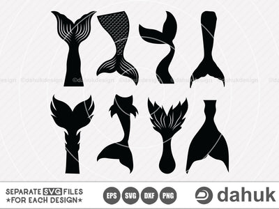 Mermaid Tail SVG, Mermaid tail svg, Mermaid tail clip art, Svg, Eps, Dxf, Silhouette, Png, digital art,clipart SVG dahukdesign 