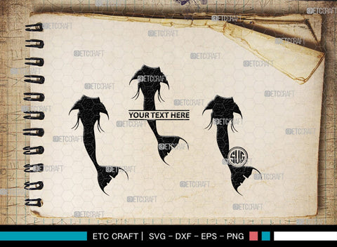 Mermaid Tails Monogram, Mermaid Tails Silhouette, Mermaid Tails SVG, Mermaid Svg, Mermaid Tail Svg, Tail Svg, SB00386 SVG ETC Craft 