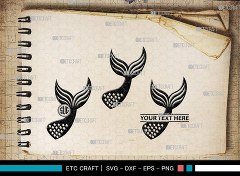 Mermaid Tails Monogram, Mermaid Tails Silhouette, Mermaid Tails SVG, Mermaid Svg, Mermaid Tail Svg, Tail Svg, SB00386 SVG ETC Craft 