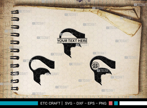 Mermaid Tails Monogram, Mermaid Tails Silhouette, Mermaid Tails SVG, Mermaid Svg, Mermaid Tail Svg, Tail Svg, SB00386 SVG ETC Craft 