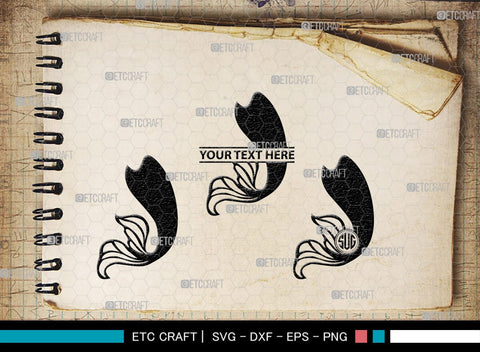 Mermaid Tails Monogram, Mermaid Tails Silhouette, Mermaid Tails SVG, Mermaid Svg, Mermaid Tail Svg, Tail Svg, SB00386 SVG ETC Craft 