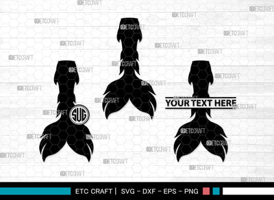 Mermaid Tails Monogram, Mermaid Tails Silhouette, Mermaid Tails SVG, Mermaid Svg, Mermaid Tail Svg, Tail Svg, SB00386 SVG ETC Craft 