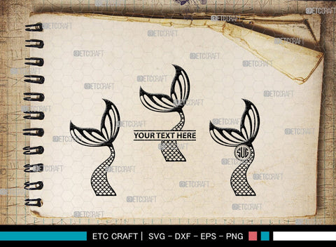 Mermaid Tails Monogram, Mermaid Tails Silhouette, Mermaid Tails SVG, Mermaid Svg, Mermaid Tail Svg, Tail Svg, SB00386 SVG ETC Craft 