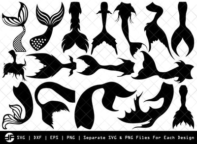 Mermaid Tails SVG | Mermaid Silhouette Bundle | SVG Cut File SVG ETC Craft 