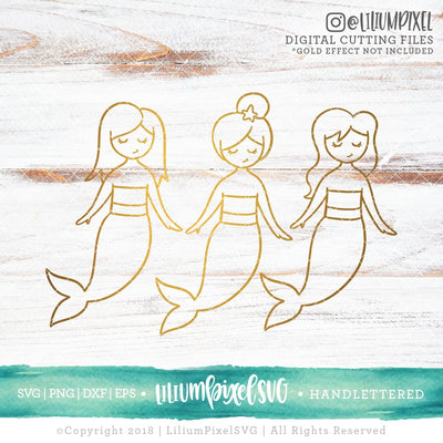 Mermaid Trio SVG Lilium Pixel SVG 