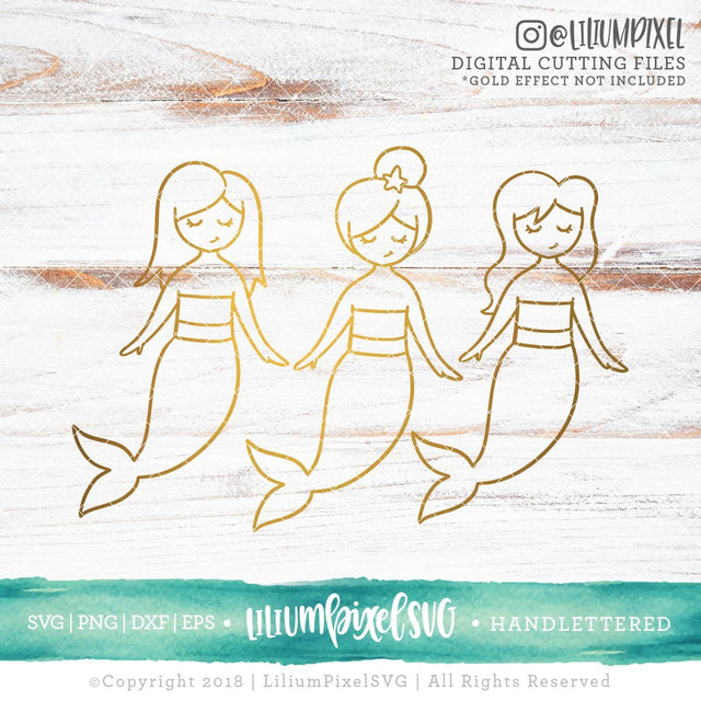 Mermaid Trio SVG Lilium Pixel SVG 