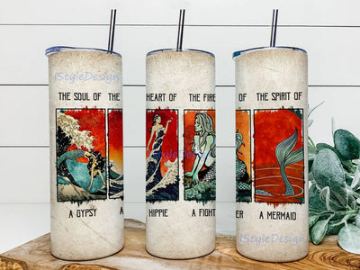 Mermaid Tumbler Gift Ideas For Mermaid Lovers 20oz Skinny Tumbler, Mermaid Tumbler Wrap Sublimation, Straight and Tapered Tumbler PNG Sublimation iStyleDesign 