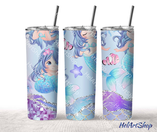Mermaid Tumbler PNG Sublimation, Skinny Tumbler Png Sublimation _HelArtShop_ 
