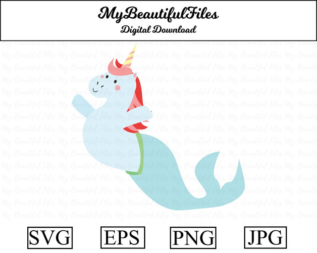 mermaid unicorn - animal SVG MyBeautifulFiles 