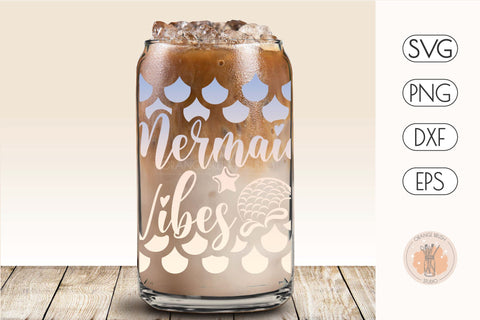 Mermaid Wrap SVG Bundle for Libbey Can Glass SVG OrangeBrushStudio 