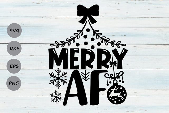 Merry AF| Christmas SVG Cutting Files. SVG CosmosFineArt 