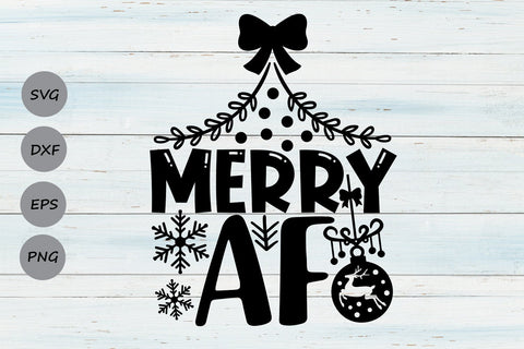 Merry AF| Christmas SVG Cutting Files. SVG CosmosFineArt 