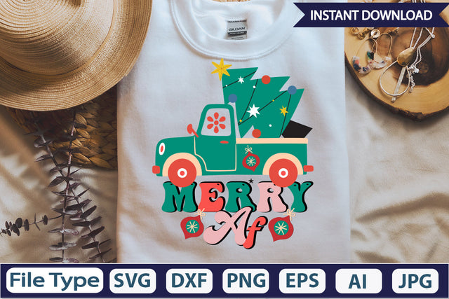 Merry Af Retro Sublimation Design Sublimation DesignPlante 503 