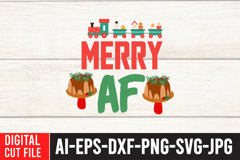 Merry AF SVG Cut File SVG BlackCatsMedia 