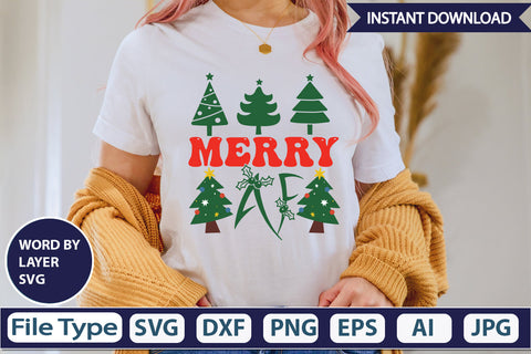 Merry Af SVG Cut File SVGs,Quotes and Sayings,Food & Drink,On Sale, Print & Cut SVG DesignPlante 503 