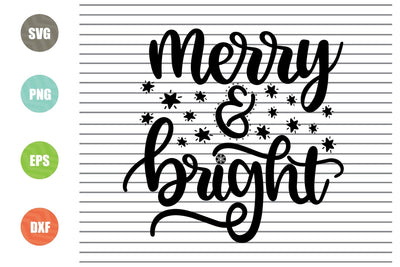 Merry and Bright (4) Svg - Christmas Svg, Png, Dxf, Eps Cut Files SVG Artstoredigital 