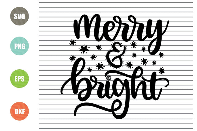 Merry and Bright (4) Svg - Christmas Svg, Png, Dxf, Eps Cut Files SVG Artstoredigital 