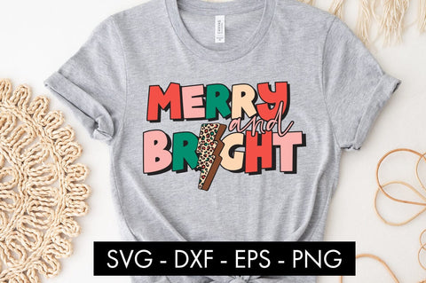 Merry And Bright Christmas Lightning Bolt SVG Cut file SVG Freeling Design House 