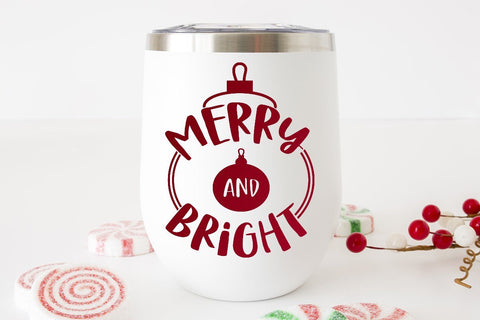 Merry and Bright Christmas Ornament SVG Design SVG So Fontsy Design Shop 