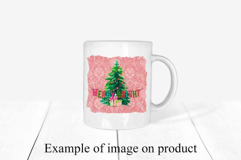 Merry and Bright Christmas PNG for Sublimation SVG Digital Honeybee 