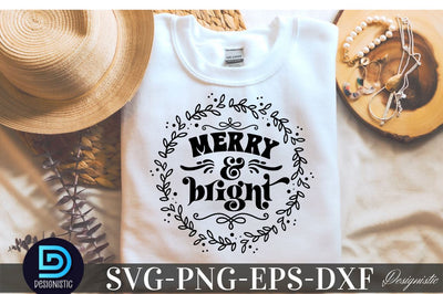 Merry and bright , Christmas SVG SVG DESIGNISTIC 