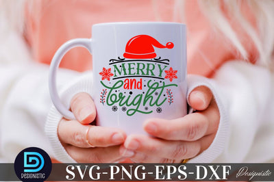 Merry and bright, Christmas SVG SVG DESIGNISTIC 