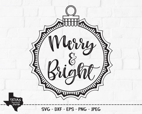 Merry And Bright | Christmas SVG SVG Texas Southern Cuts 