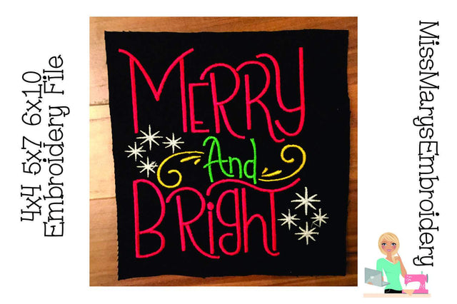 Merry and Bright Embroidery Embroidery/Applique MissMarysEmbroidery 