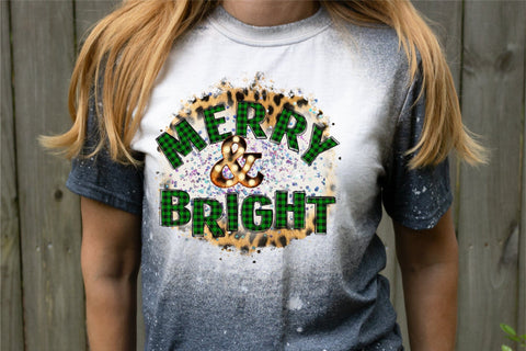 Merry and Bright Leopard Christmas Sublimation Design Sublimation OrangeBrushStudio 