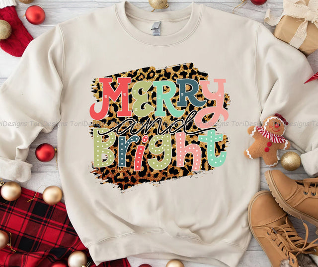Merry and Bright PNG Sublimation Design Sublimation ToriDesigns 