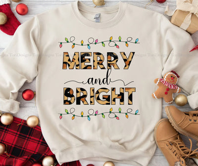 Merry and Bright PNG Sublimation Design Sublimation ToriDesigns 