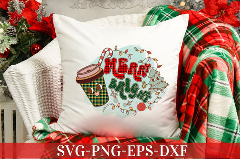 Merry and Bright PNG Sublimation DESIGNISTIC 