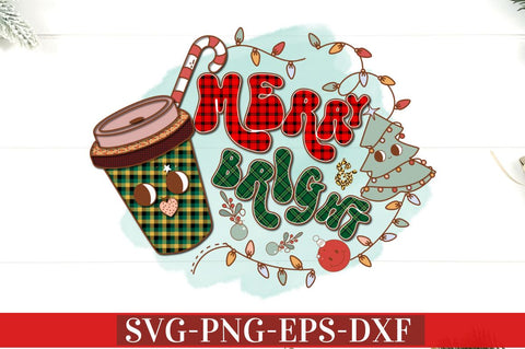 Merry and Bright PNG Sublimation DESIGNISTIC 