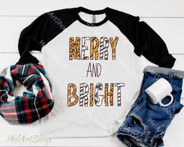 Merry And Bright Png, Sublimation png, Christmas Shirt Png Sublimation _HelArtShop_ 