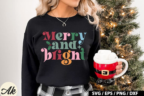 Merry and bright Retro SVG SVG akazaddesign 