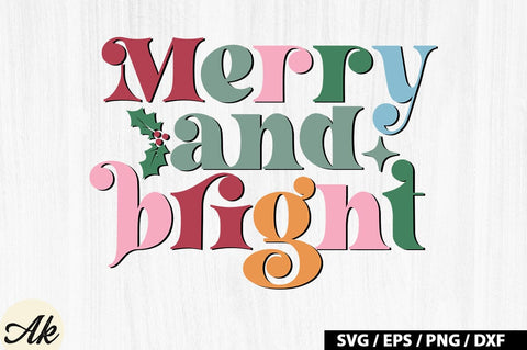 Merry and bright Retro SVG SVG akazaddesign 